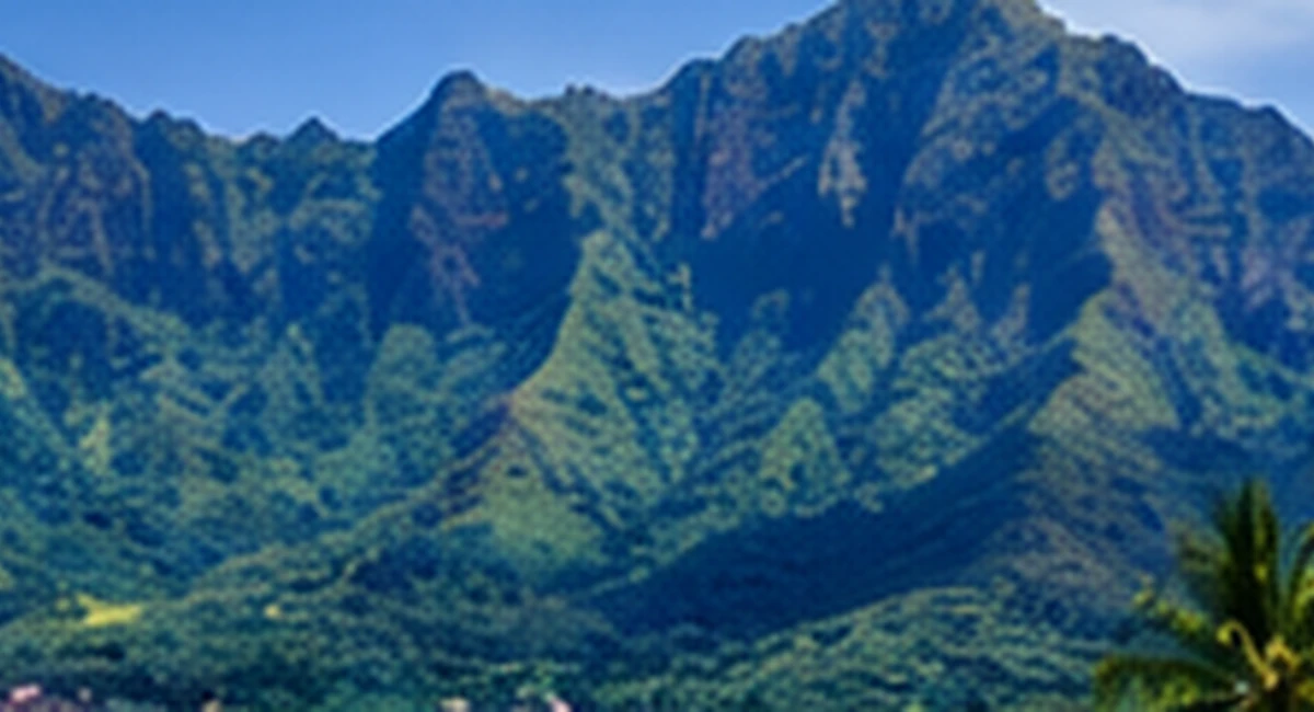 Paysage de Moorea, toitures et environnement insulaire